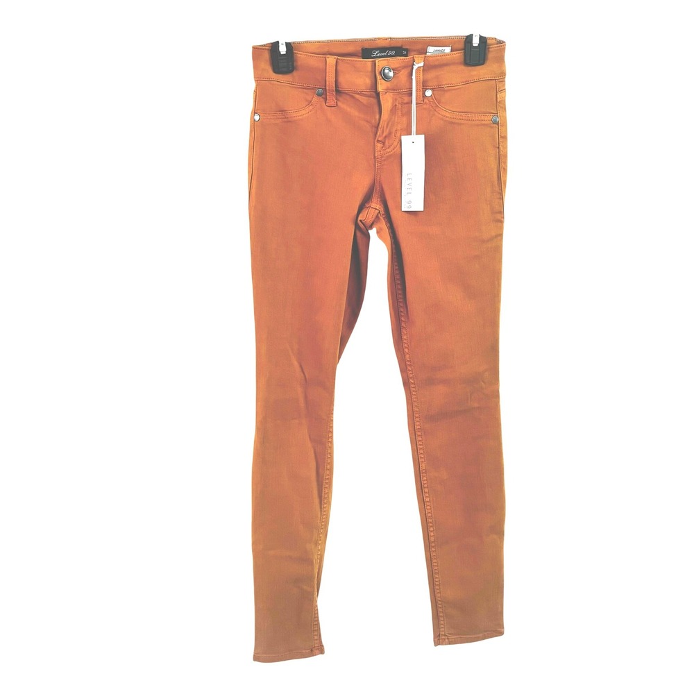 Level 99 Janice Ultra Skinny Jeans Burnt Orange Rust 26 NWT